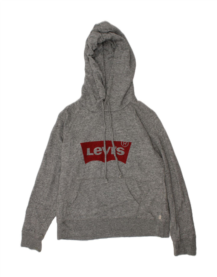 LEVI'S Boys Graphic Hoodie Jumper 11-12 Years XS Grey Cotton Vintage Levi's and Second-Hand Levi's from Messina Hembry 