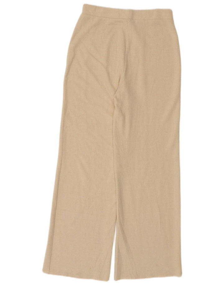 Calça de treino feminina Zara UK 12 poliéster bege médio