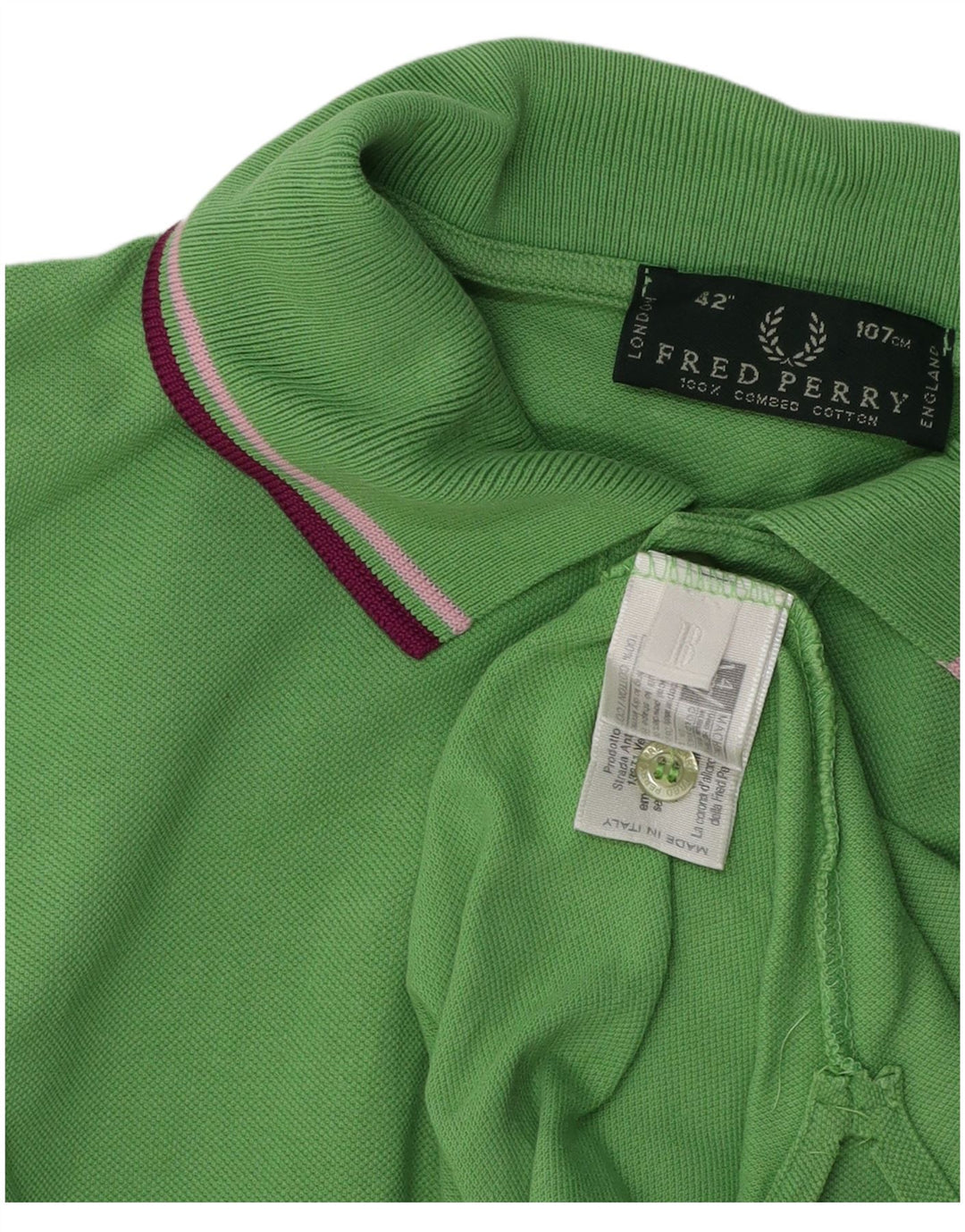 Camisa pólo masculina FRED PERRY algodão verde médio
