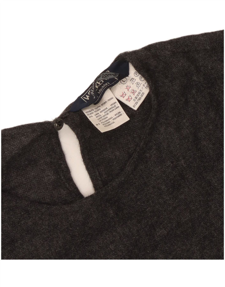Blusa feminina de fim de semana Max Mara UK 16 grande lã virgem cinza