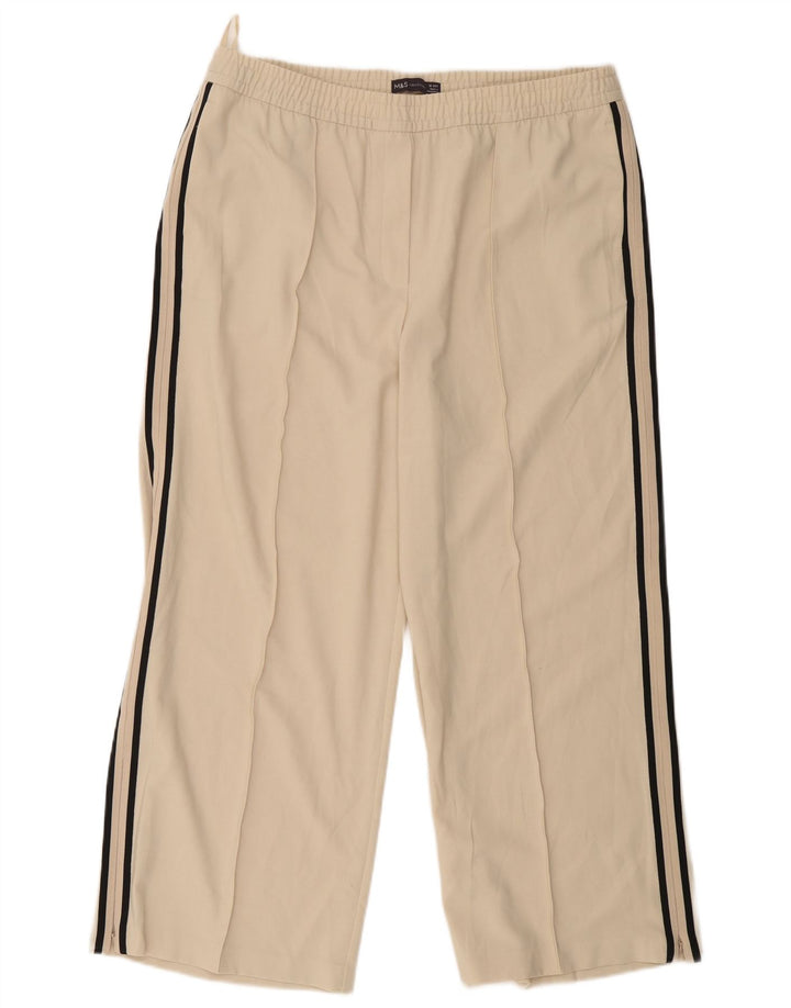 Calça de treino feminina Marks & Spencer UK 18 XL off white poliéster