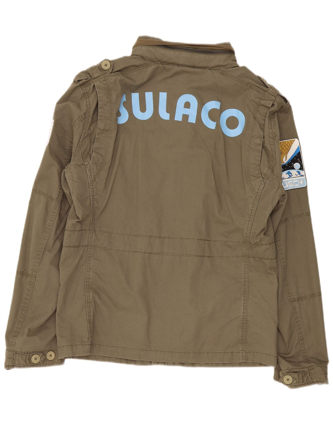 Jaqueta militar gráfica masculina Brandit Reino Unido 38 algodão cáqui médio