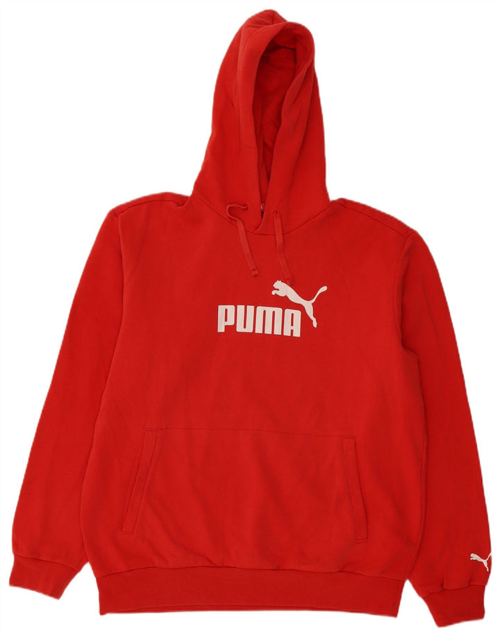 Puma Mens Graphic Hoodie Jumper Médio Vermelho