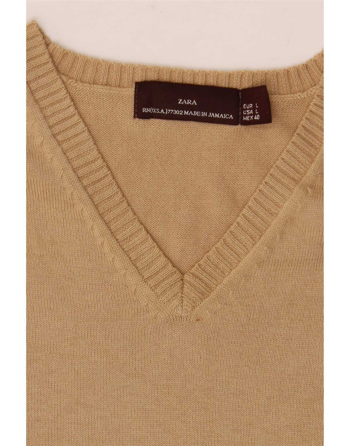 Zara Mens Vest Tank Top Grande Bege