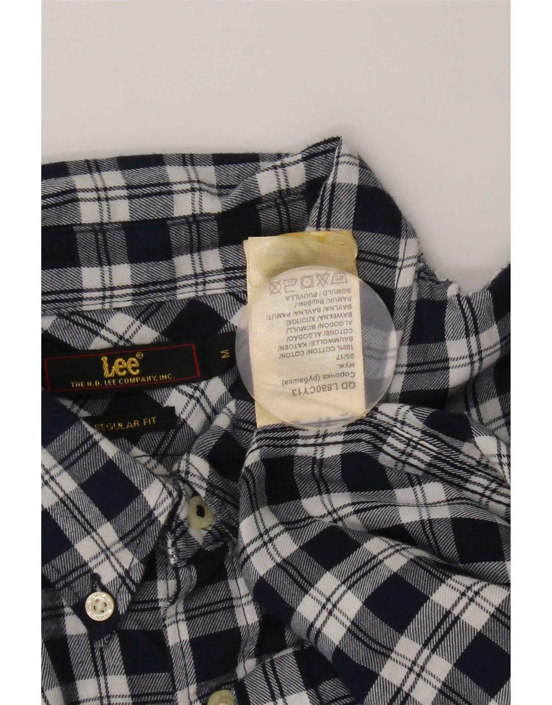 Camisa masculina Lee de flanela de ajuste regular, algodão xadrez médio azul marinho