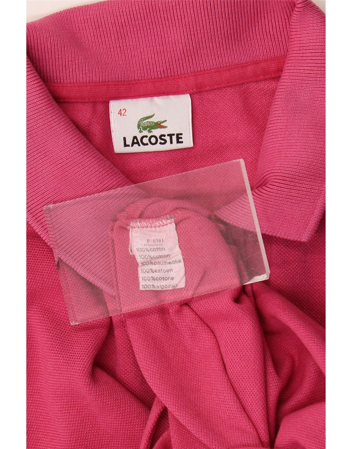 Camisa polo feminina Lacoste tamanho 42 grande algodão rosa