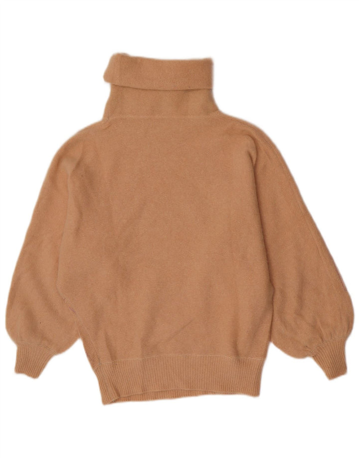 Suéter feminino vintage com gola redonda IT 44 médio rosa geométrico