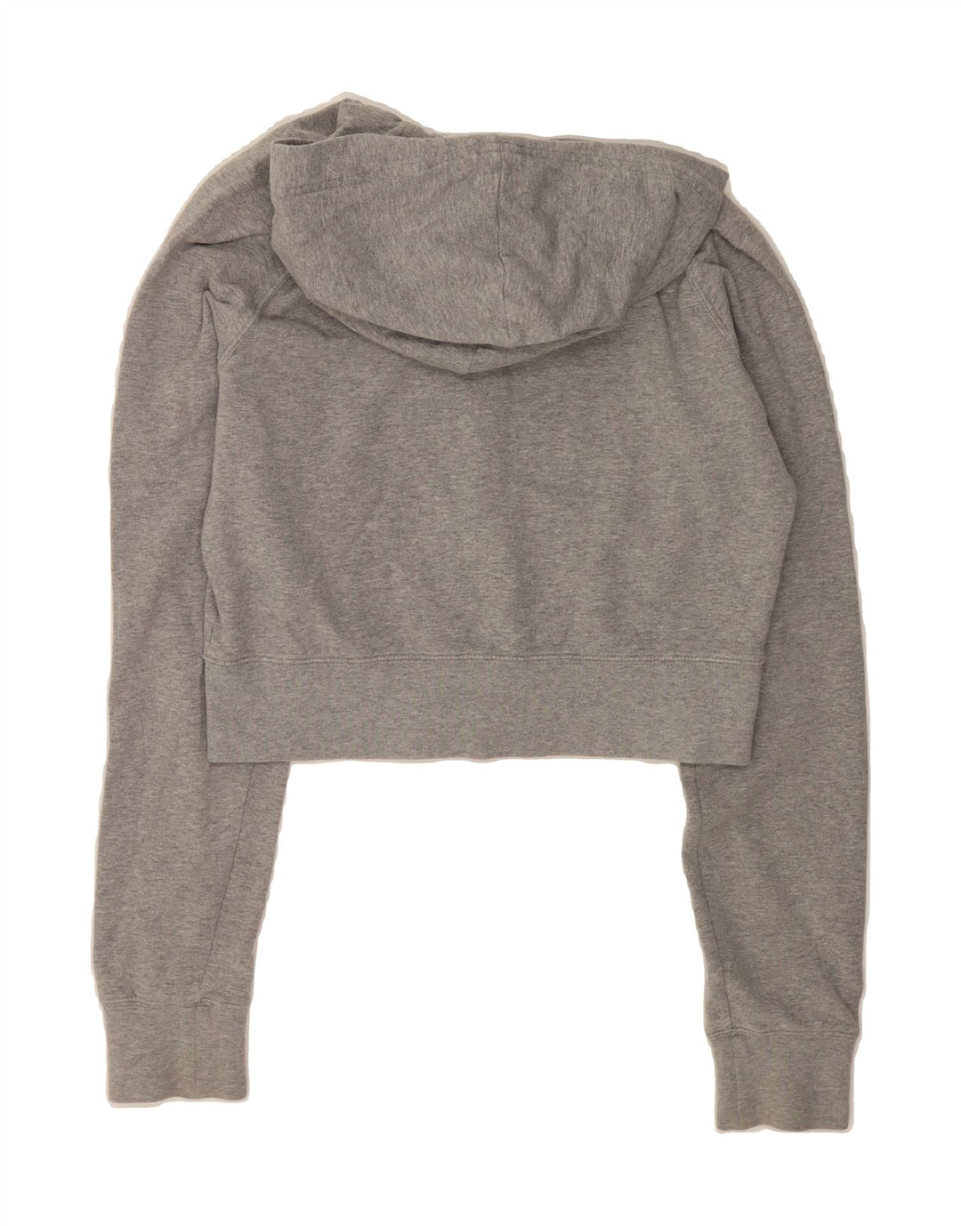 NIKE Womens Crop Zip Hoodie Sweater UK 10/12 Medium Grey Cotton Vintage Nike and Second-Hand Nike from Messina Hembry 
