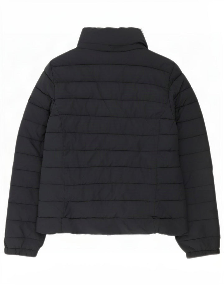 Jaqueta acolchoada feminina Superdry UK 10 poliéster azul marinho pequeno