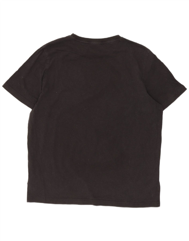 Puma Mens Graphic T-Shirt Top Grande Algodão Preto