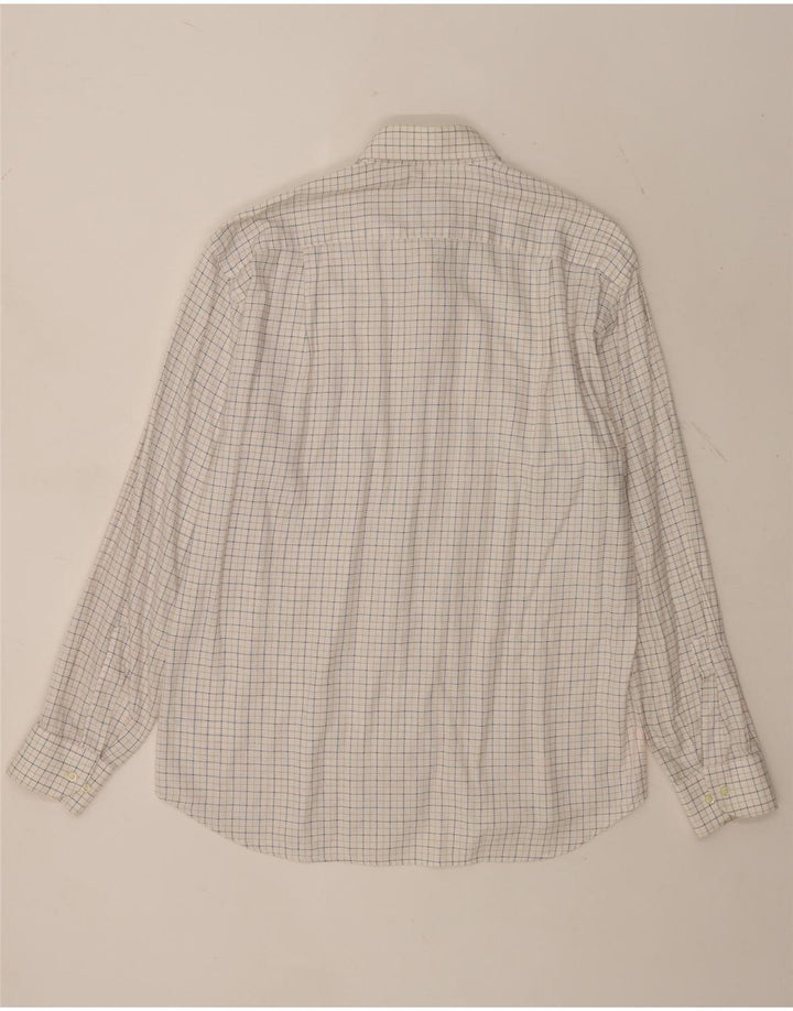 Camisa masculina ROCCOBAROCCO tamanho 41 16 grande algodão xadrez branco