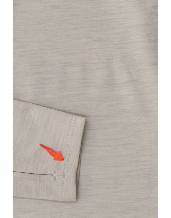 NIKE Masculino Dri Fit Zip Neck Pullover Treino Top Pequeno Cinza Flecked