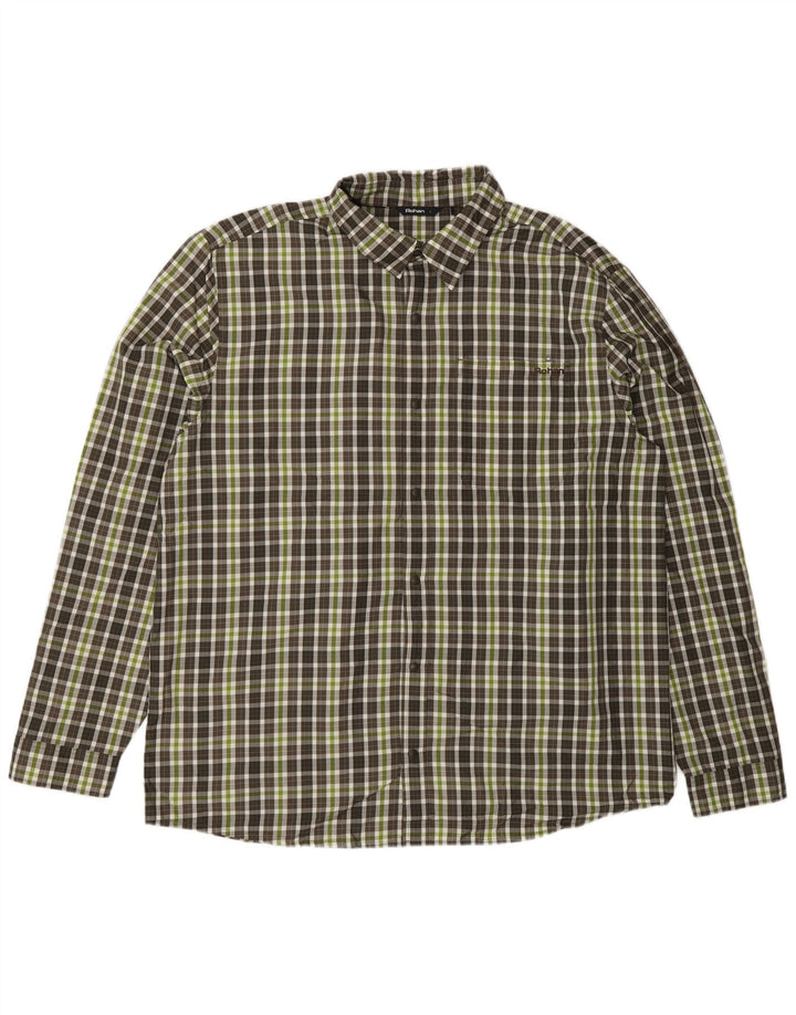 Camisa masculina Rohan grande poliéster xadrez verde