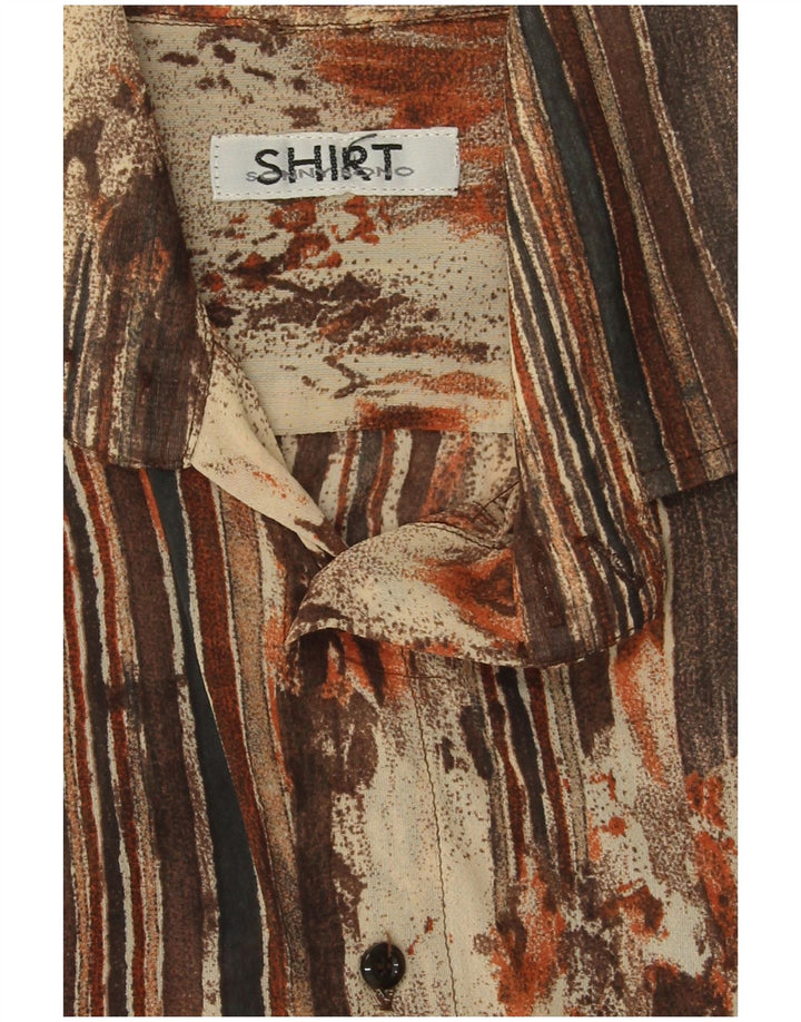 Camisa masculina Sonny Bono listrada marrom médio