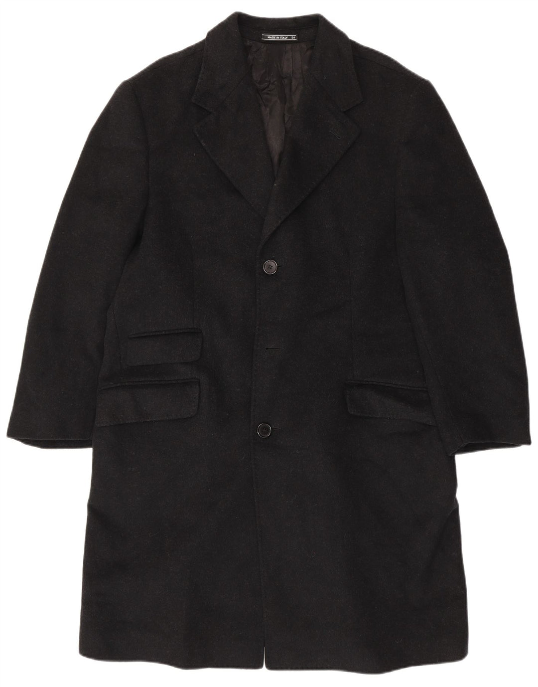 Casaco Chesterfield masculino VINTAGE IT 54 2XL lã preta