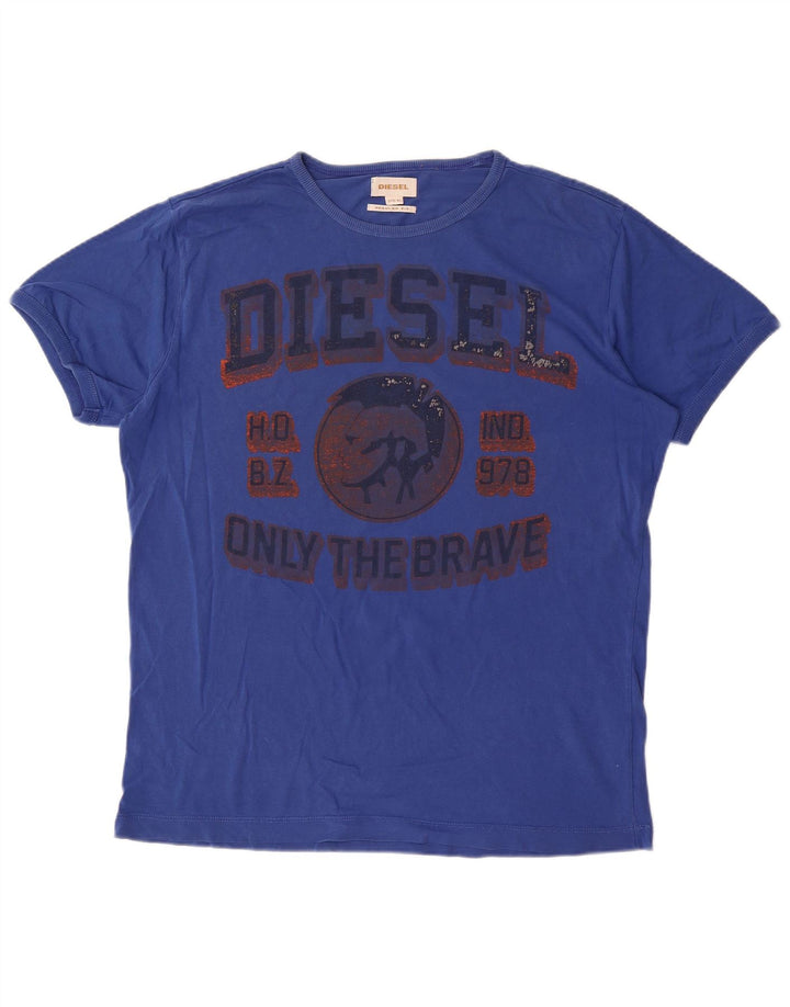 Camiseta masculina Diesel Regular Fit gráfica Top XL azul
