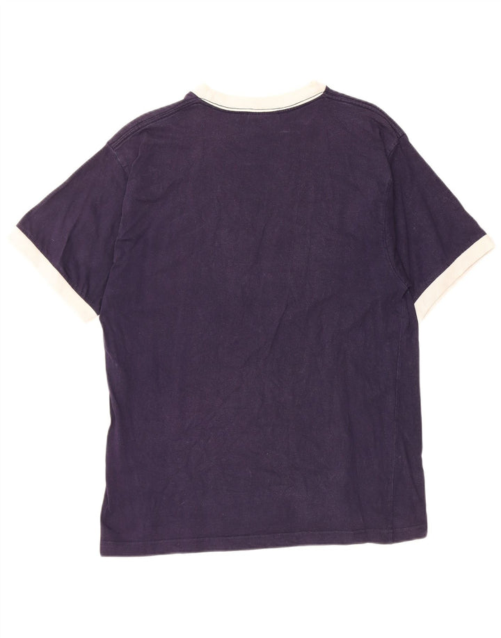 Camiseta masculina gráfica FILA Top médio algodão azul marinho