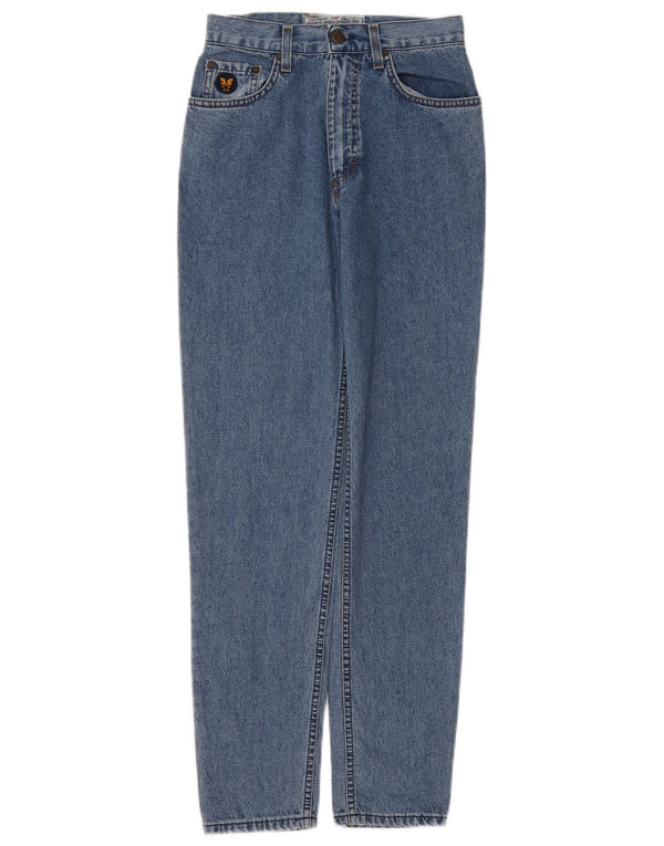 Calça jeans feminina slim de cintura alta Avirex W28 L30 algodão azul