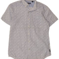Camisa masculina de manga curta IZOD algodão manchado azul médio