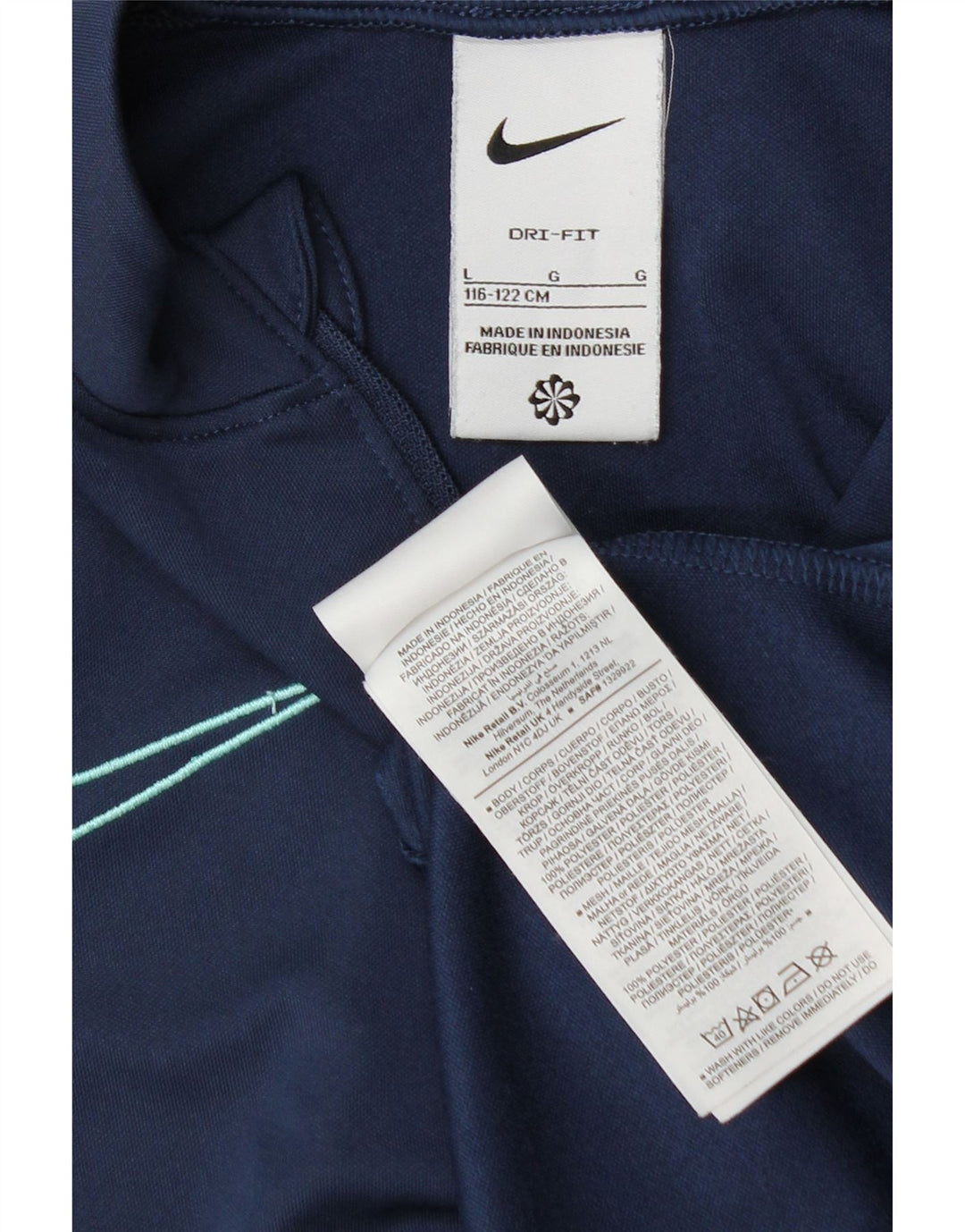 Top de treino Nike Boys Dri Fit pulôver 12-13 anos grande azul marinho