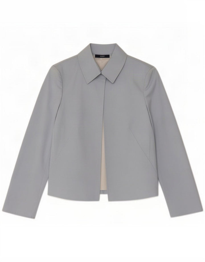 Seventy Womens Open Blazer Jacket IT 44 Algodão Azul Médio