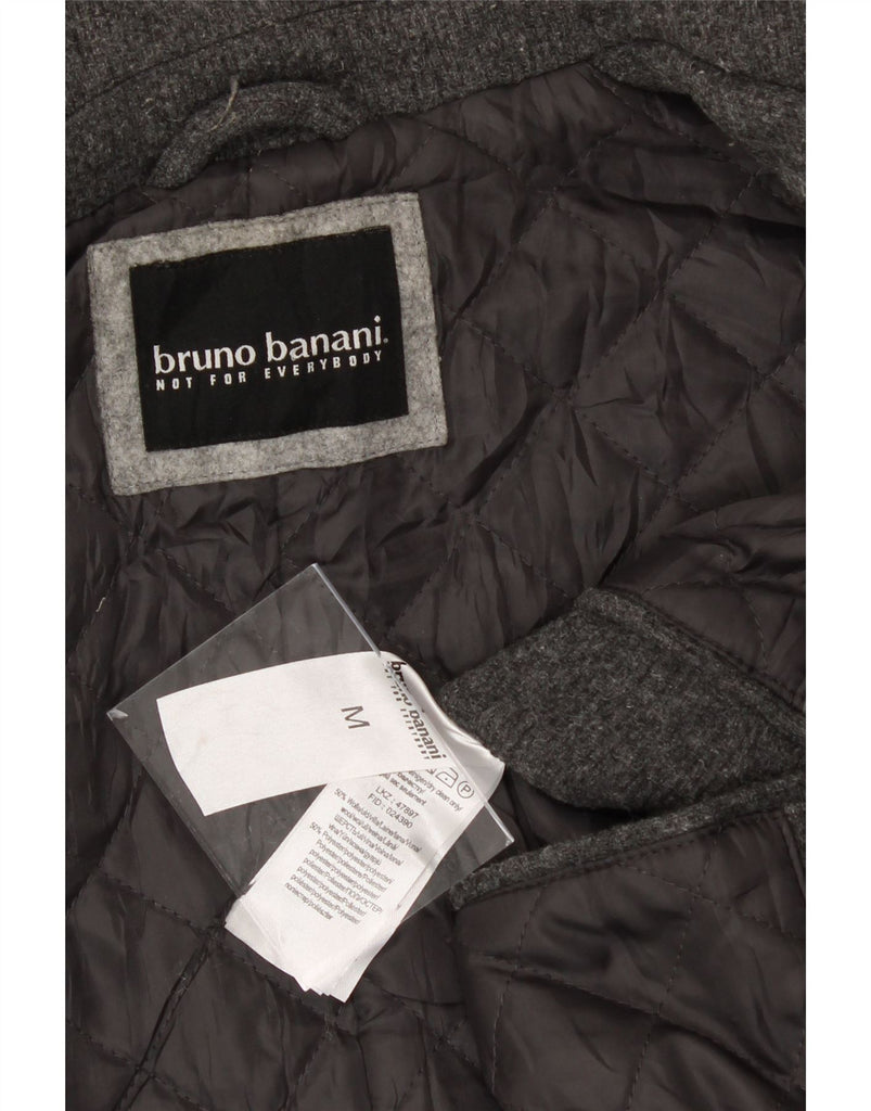 BRUNO BANANI Mens Graphic Pea Coat UK 38 Medium Grey Wool Vintage Bruno Banani and Second-Hand Bruno Banani from Messina Hembry 