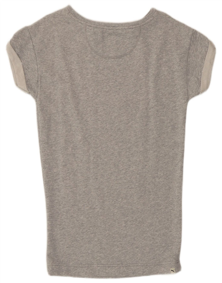 Camiseta feminina Puma UK 8 pequena cinza manchada