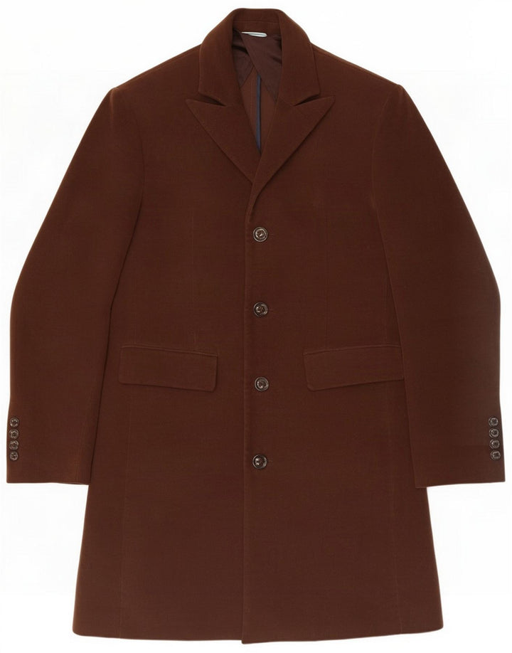 Guess Mens Overcoat UK 38 Algodão Marrom Médio