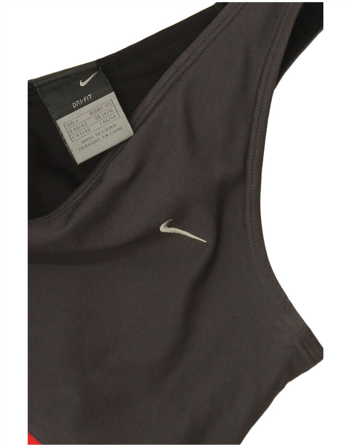 Nike Womens Vest Top UK 14/16 Grande Preto Colorblock Poliéster