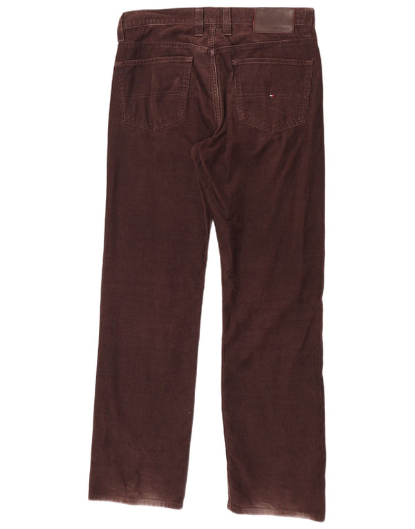 Calça masculina reta de veludo Tommy Hilfiger W32 L32 algodão marrom