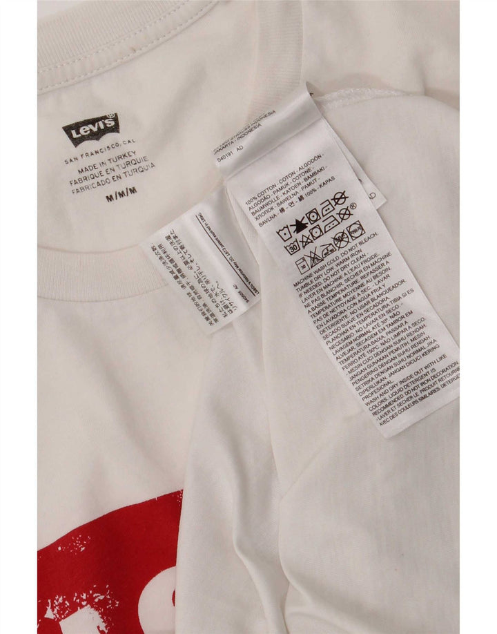 Camiseta gráfica masculina Levi's Top médio algodão branco