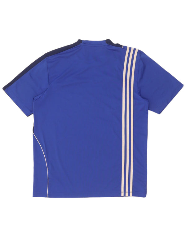 Camiseta Adidas Masculina Climalite Graphic Top UK 40/42 Azul Médio Colourblock
