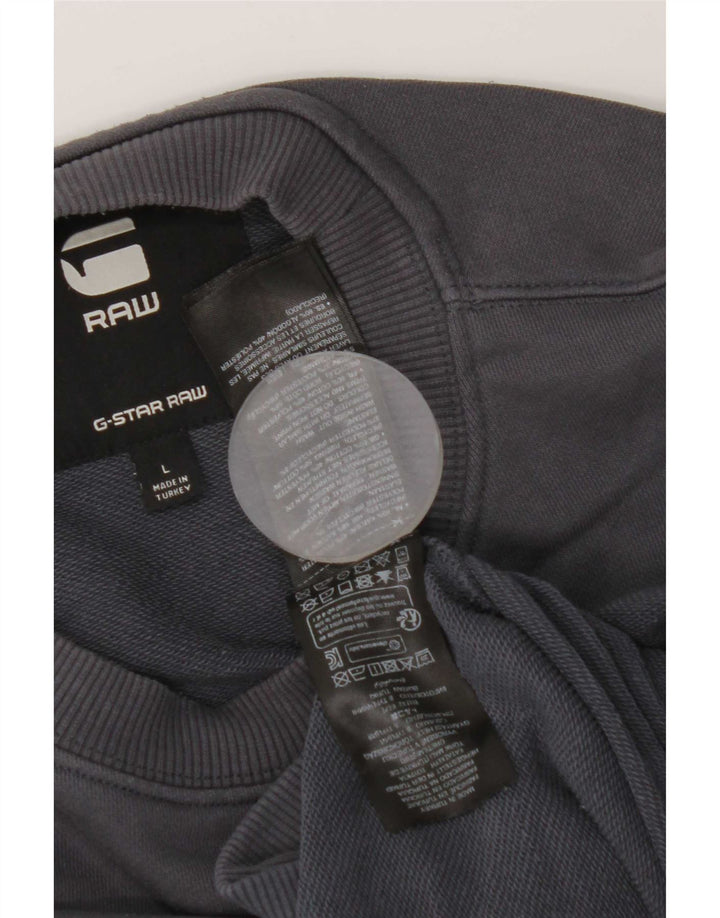 G-Star moletom masculino jumper grande algodão azul marinho