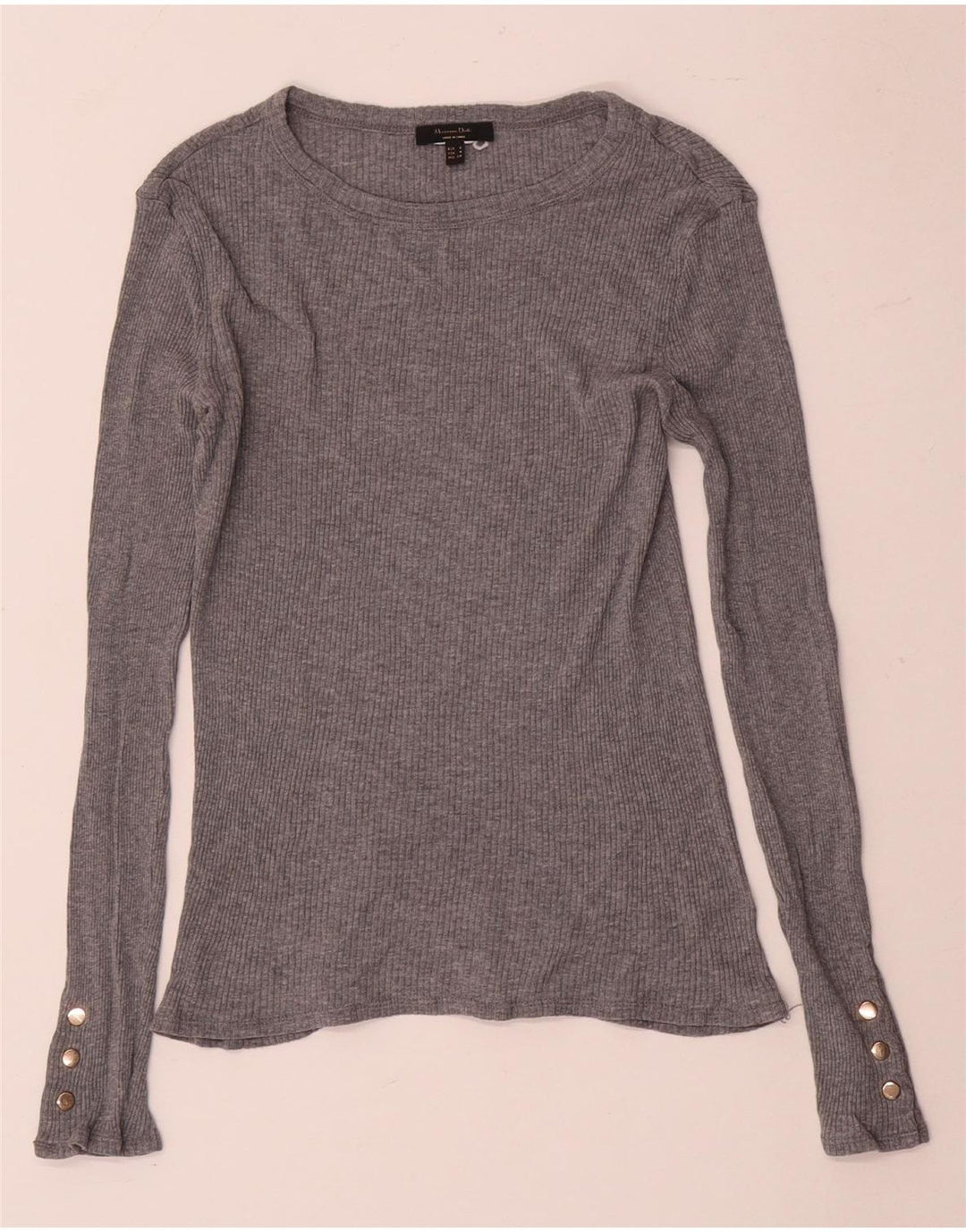 Top feminino Massimo Dutti manga comprida UK 8 pequeno cinza