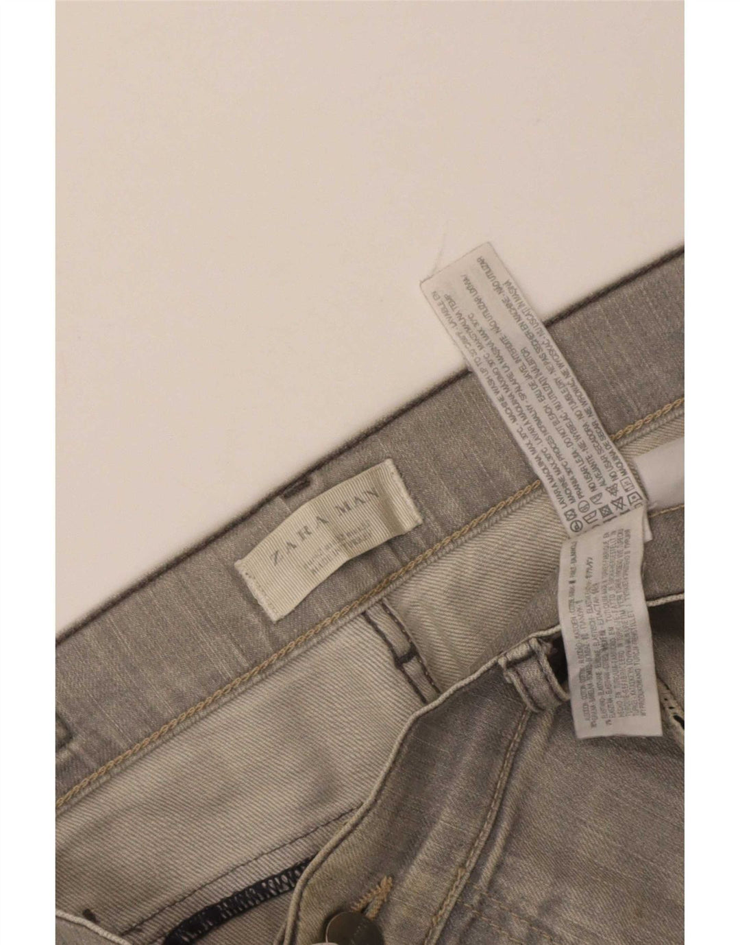 Zara Mens Straight Jeans EU 42 Grande W32 L28 Algodão Cinza