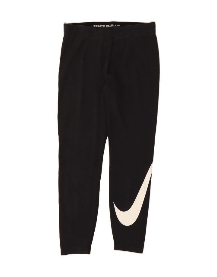 NIKE Womens Graphic Leggings UK 12 Medium  Black Cotton Vintage Nike and Second-Hand Nike from Messina Hembry 