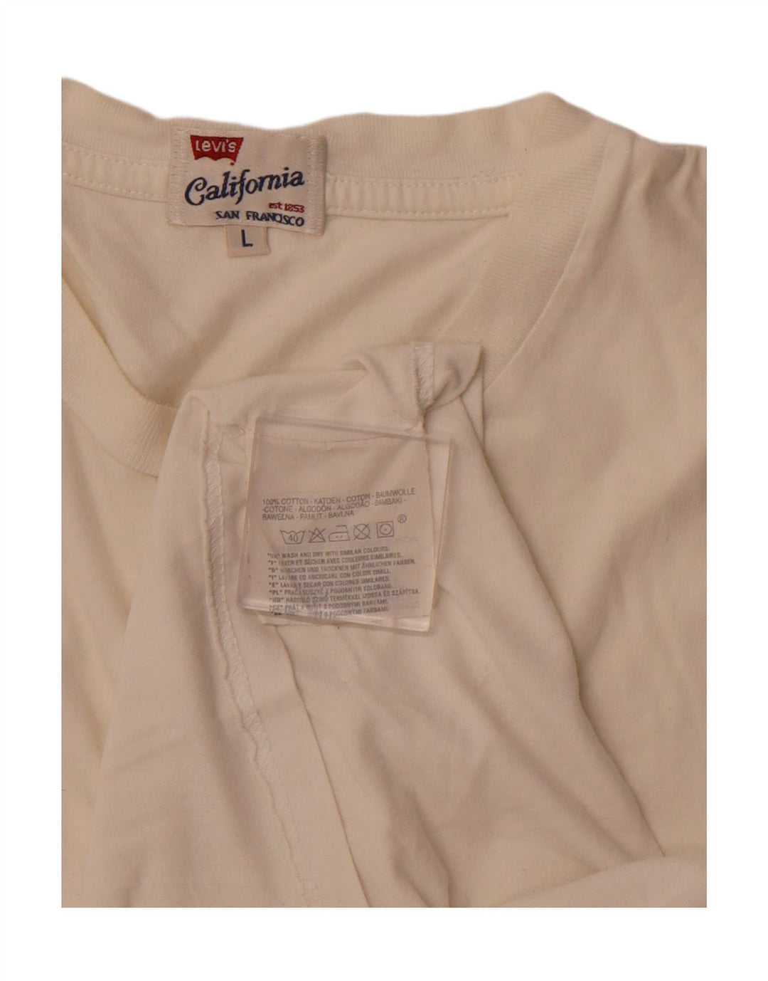 Camiseta feminina Levi's UK 16 grande algodão branco