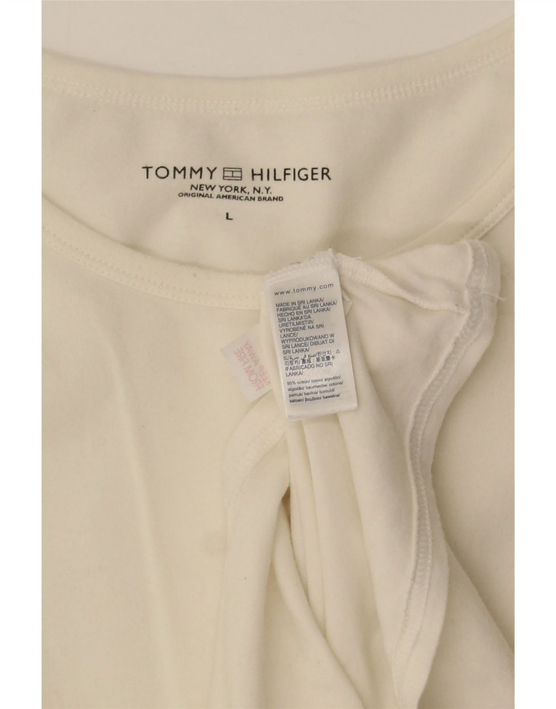 Tommy Hilfiger Camiseta masculina grande de algodão branco