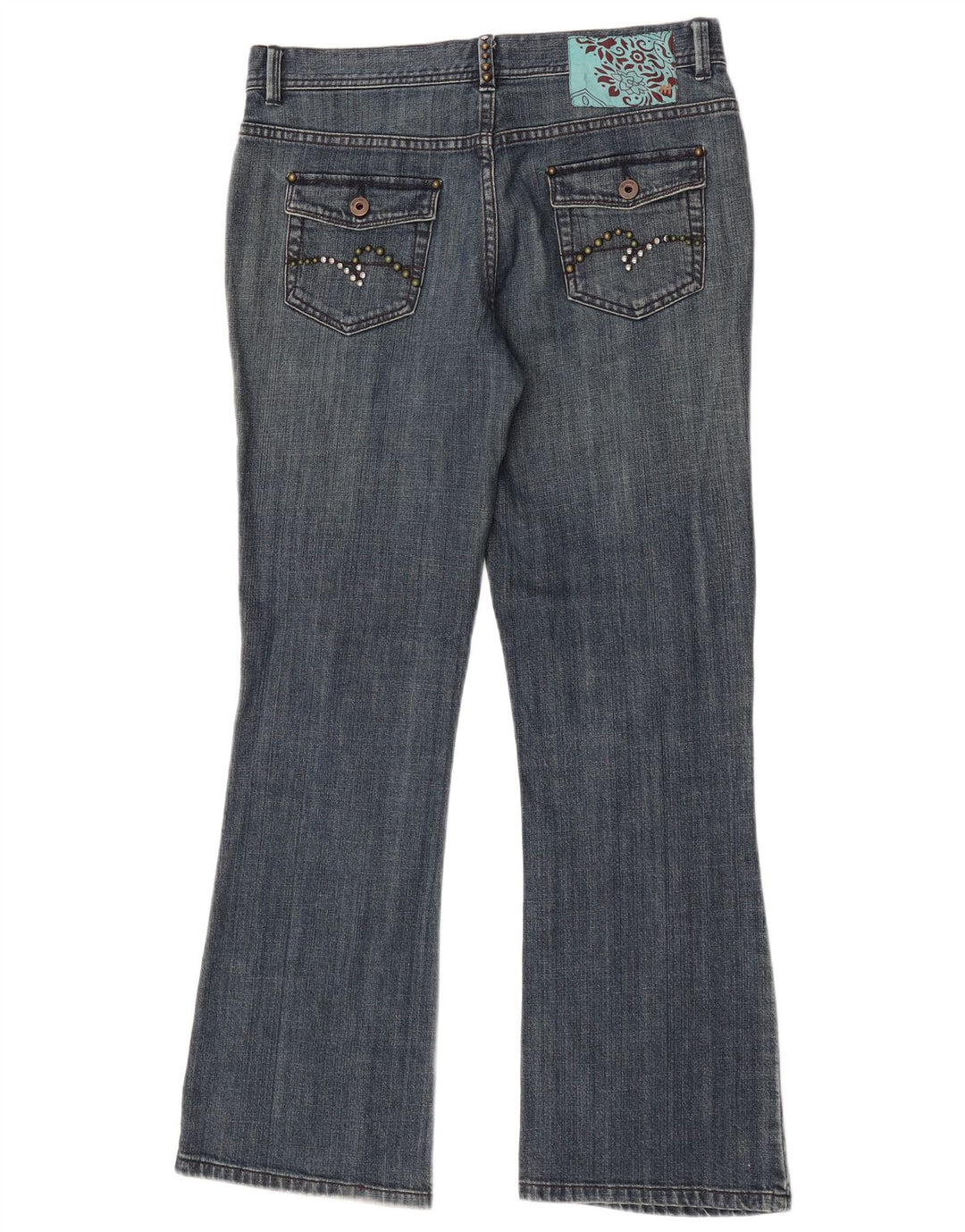 Monsoon Womens Bootcut Jeans Reino Unido 12 Médio W32 L30 Azul Algodão