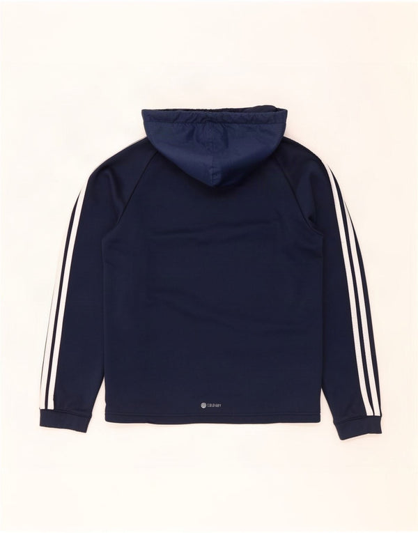Adidas Mens Hoodie Jumper Médio Azul Marinho Poliéster