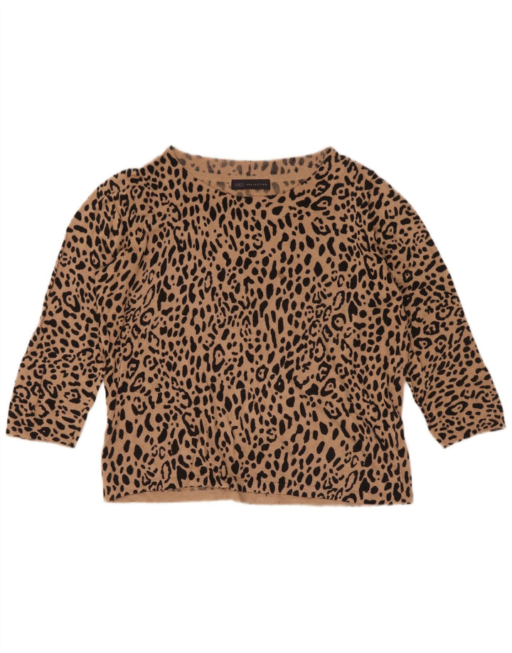 Suéter feminino Marks & Spencer com gola redonda e gola redonda Reino Unido 12 marrom médio