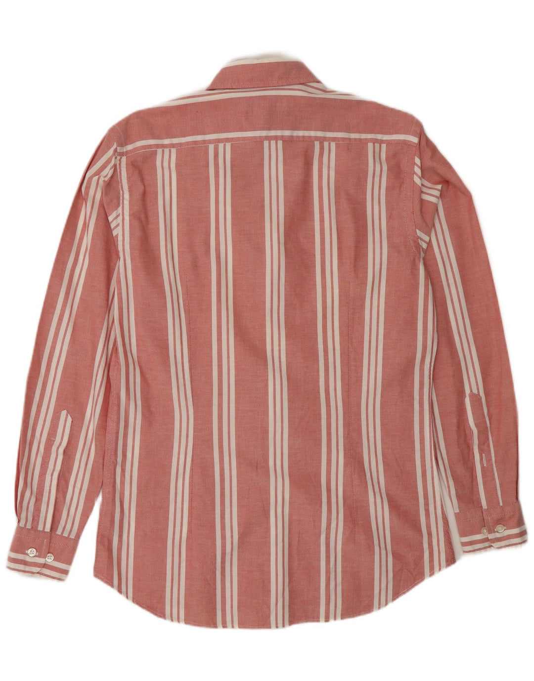 Camisa masculina John Ashfield tamanho 39 15 1/2 médio listrado vermelho
