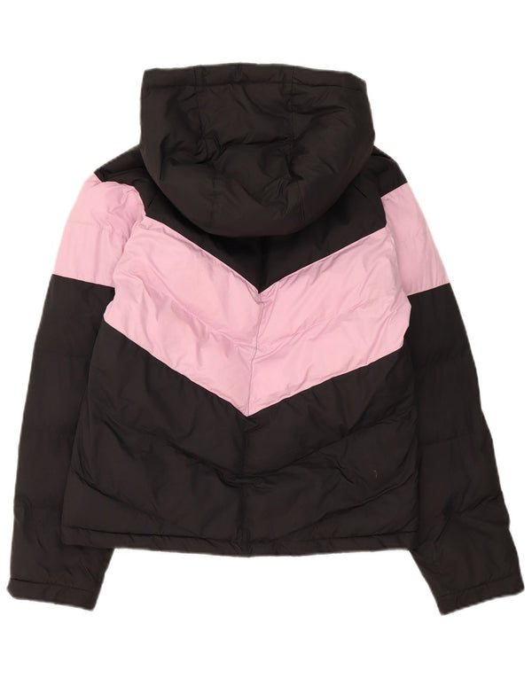 Jaqueta acolchoada com capuz Nike Girls 12-13 anos grande bloco colorido preto