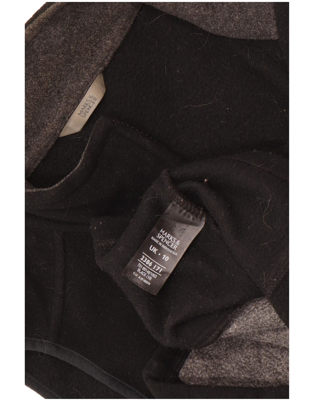 Marks & Spencer Womens Fleece Gilet UK 10 Pequeno Poliéster Preto