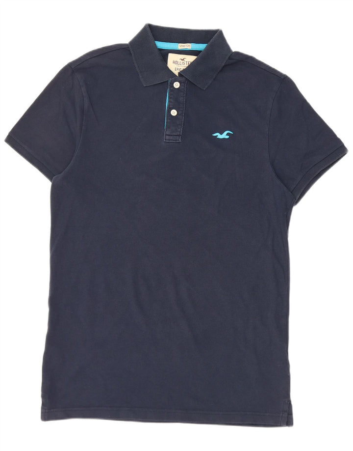 Camisa polo masculina Hollister Stretch médio algodão azul marinho