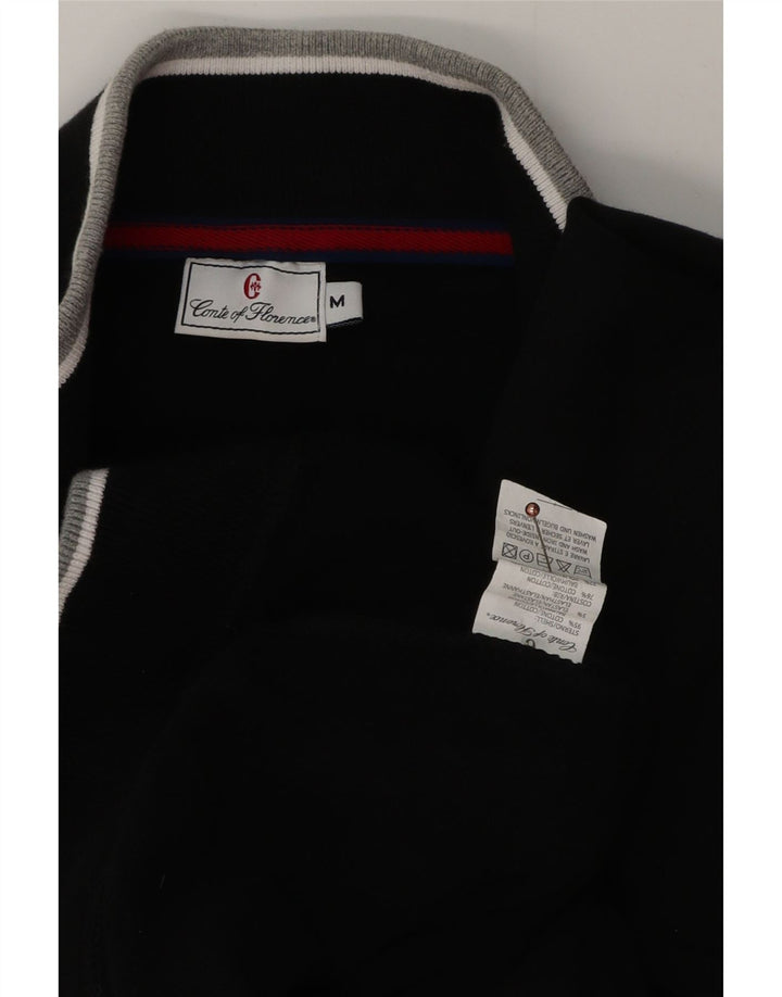 Conte of Florence Jaqueta masculina de agasalho médio algodão preto