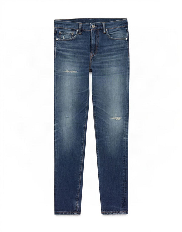 Levi's Masculino 508 Distressed Slim Jeans W29 L32 Azul Algodão