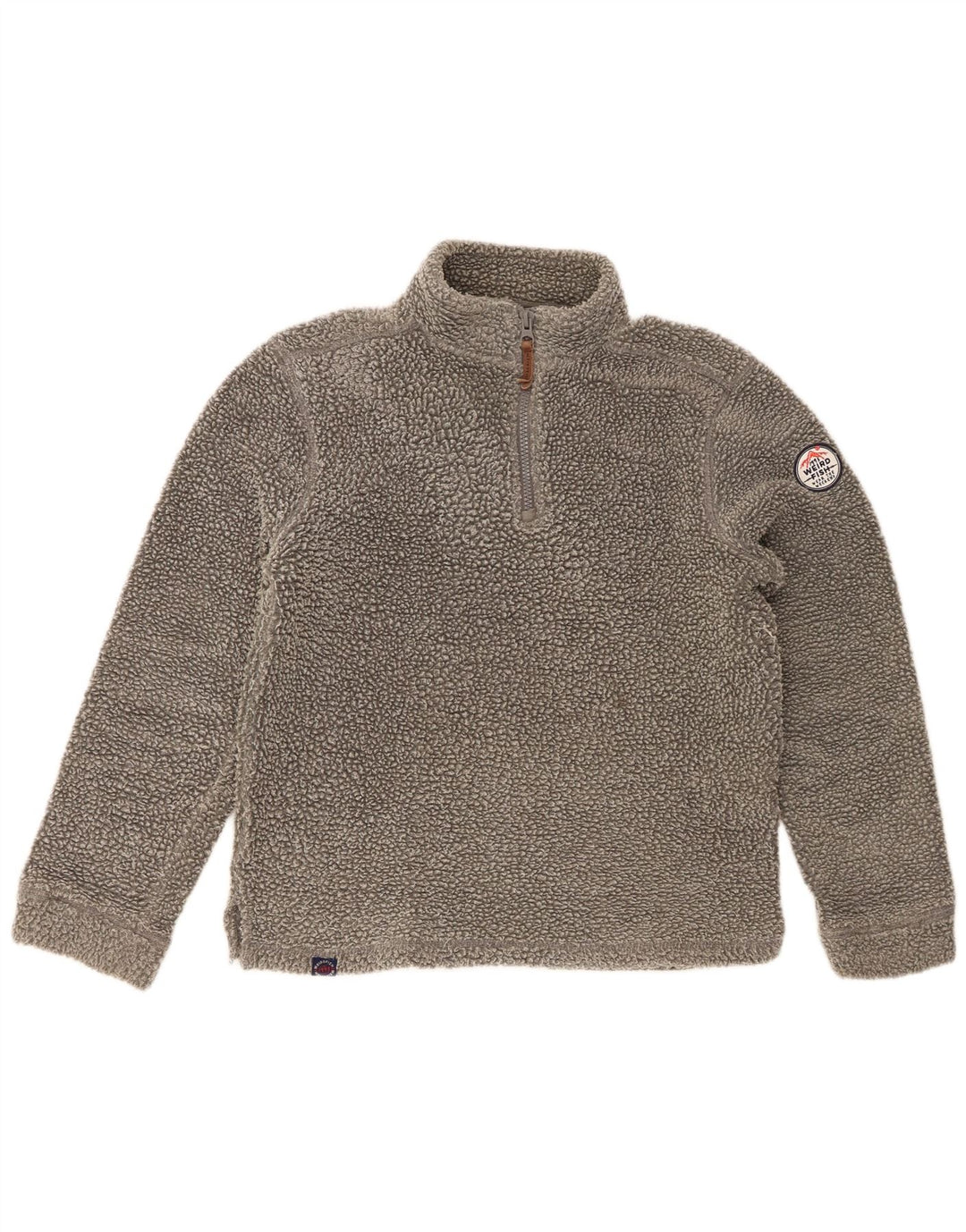 Weird Fish Mens Zip Neck Fleece Jumper Pequeno Poliéster Cinzento