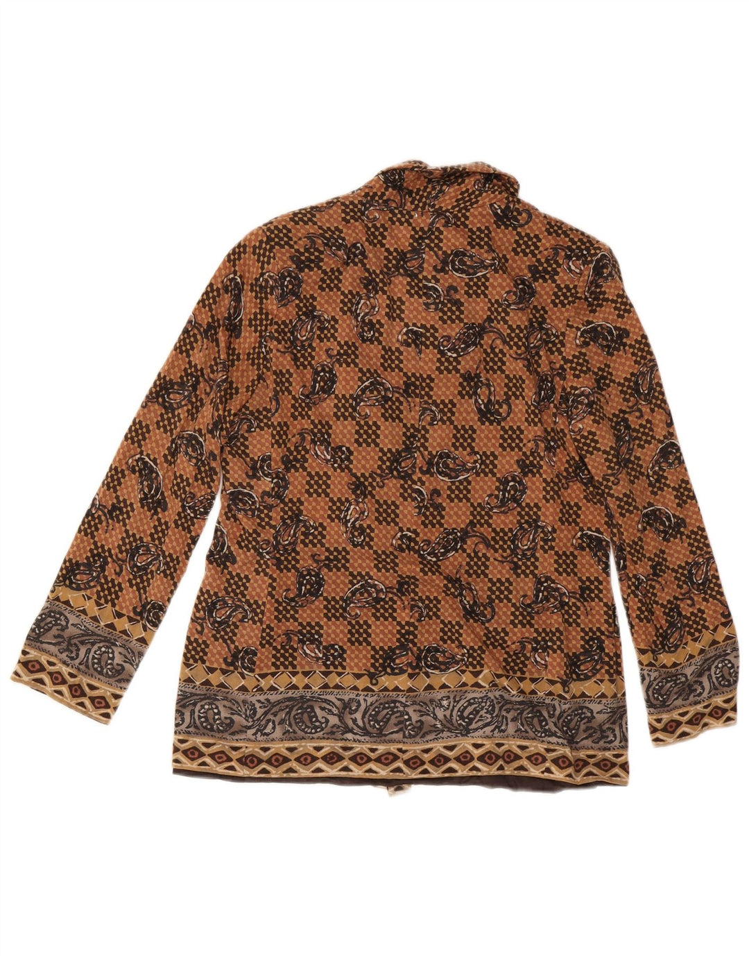 LUISA SPAGNOLI Jaqueta blazer feminina com 2 botões IT 48 XL marrom paisley