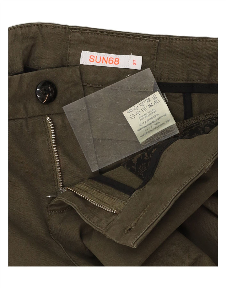 SUN68 Womens Slim Chino Trousers W27 L30 Khaki Cotton Vintage Sun68 and Second-Hand Sun68 from Messina Hembry 
